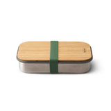 Large Sandwich Box / Bento Box in Stainless Steel Olive 900 ml Black + Blum