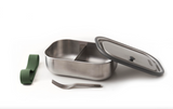 Large Sandwich Box/Bento Box Stainless Steel 1L Black+Blum