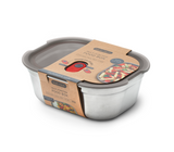 1.2L Steel Food Box/Lunch Box Gray/Red Black+Blum