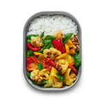 1.2L Steel Food Box/Lunch Box Gray/Red Black+Blum