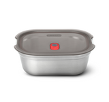 Steel Food Box/Lunch Box 900ml Gray/Red Black+Blum