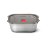 600ml Steel Food Box/Lunch Box Gray and Red Black+Blum