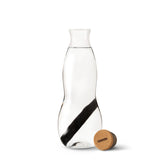 Glass Water Pitcher with Lid and Charcoal Filter 1.1L Black+Blum