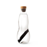 Glass Water Pitcher with Lid and Charcoal Filter 1.1L Black+Blum
