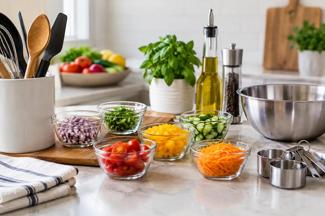 Acessórios mise en place para preparar melhor