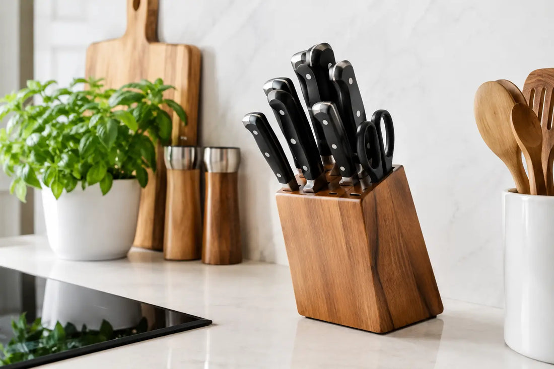Organização de facas na cozinha com critério