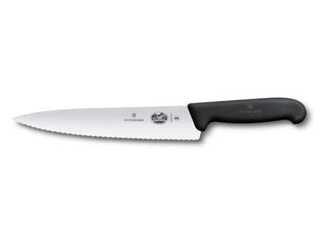 KITCHEN KNIFE with serrated edge, 19 CM BLACK