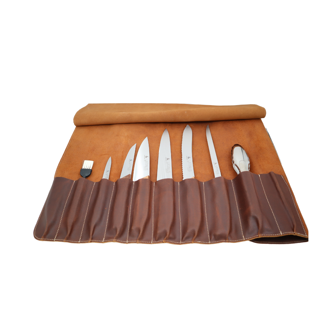 Estojo de facas Vintage para Churrasco/BBQ LATINUS - 8 peças