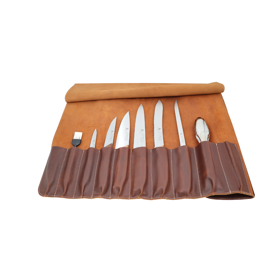 Estojo de facas Vintage para Churrasco/BBQ LATINUS - 8 peças