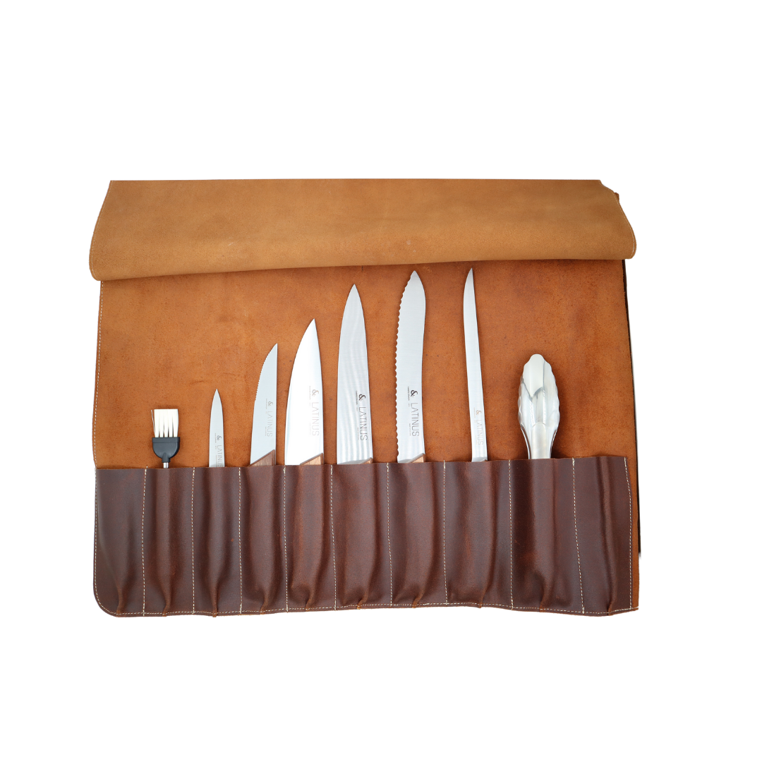 Estojo de facas Vintage para Churrasco/BBQ LATINUS - 8 peças