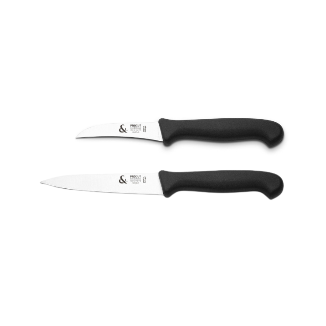 Set of 2 Black PROCUT C&amp;L Turning and Peeling Knives
