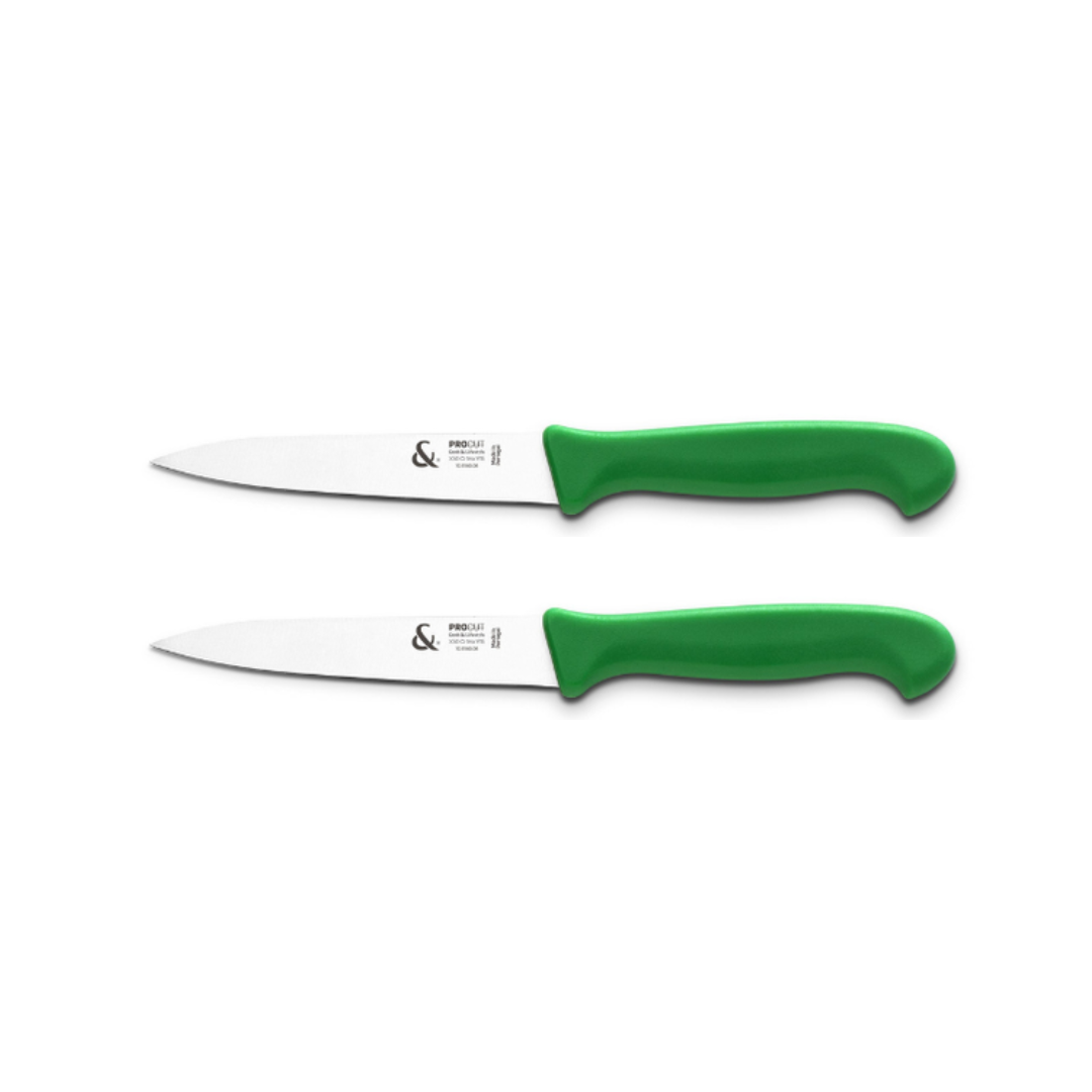 Set of 2 Peeling Knives 10cm Green PROCUT C&amp;L