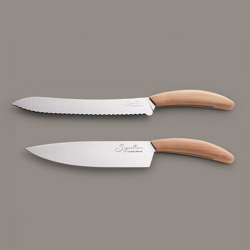 Conjunto de facas chef e pão para cozinha - Beech