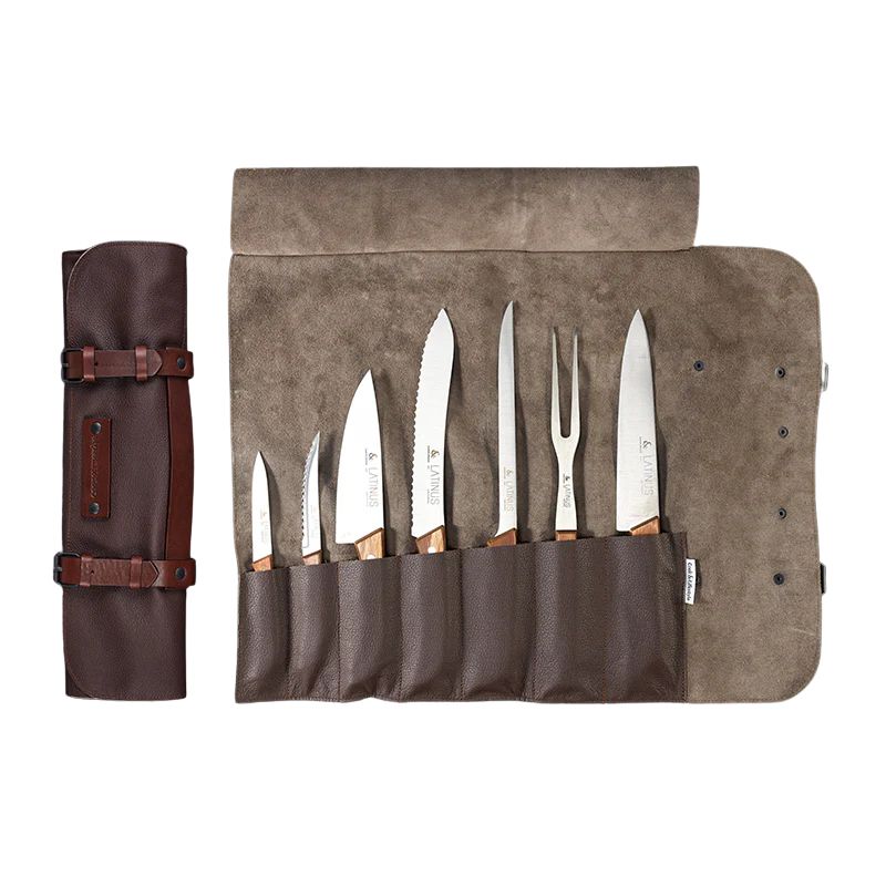 Estojo de facas em pele para cozinha  7 peças