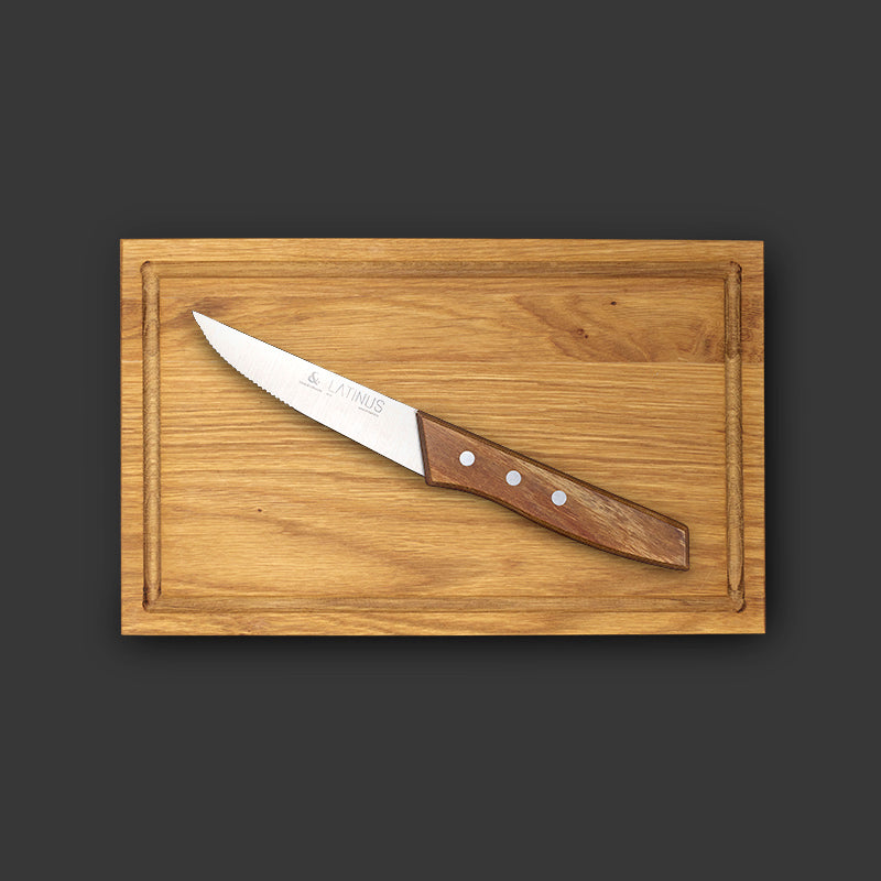 Conjunto de faca e tábua para churrasco