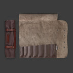 Bolsa em pele castanho C&L - Chocolate 7 peças
