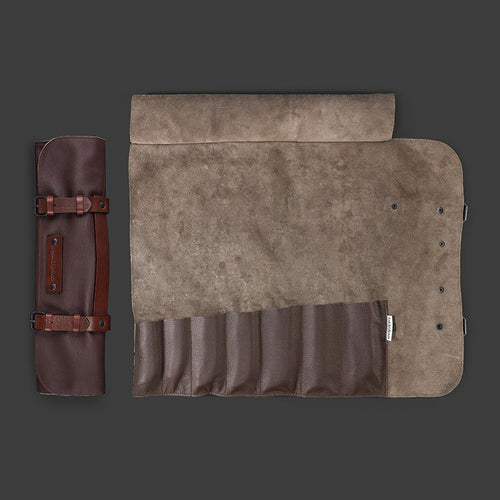 C&amp;L Brown Leather Handbag - Chocolate 7-Piece Set