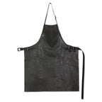 Gray Leather Barbecue Apron with Suspenders