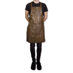 Brown Leather Apron with Suspenders