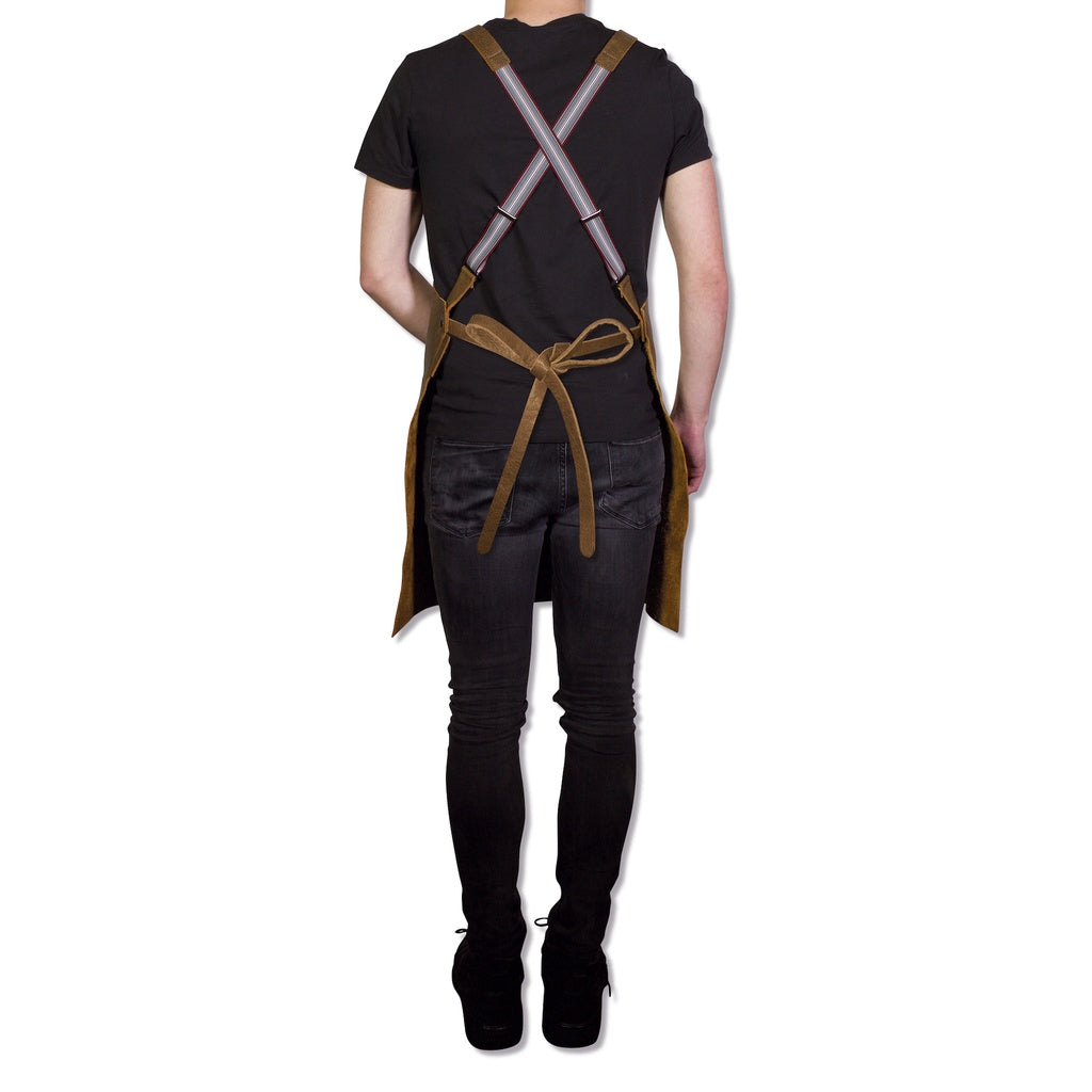Brown Leather Apron with Suspenders