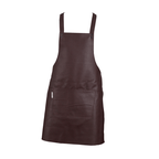 C&amp;L Suspenders Apron in Cognac Brown Leather 