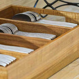 Bandeja para talheres em madeira 54x34x10cm, 4 espaços