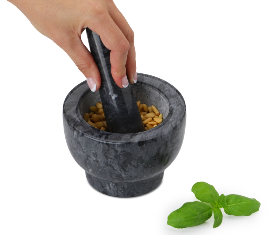 Granite Mortar and Pestle 13x13x9 cm