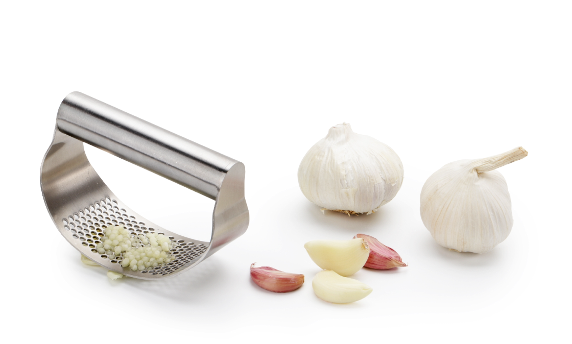 Stainless steel garlic crusher