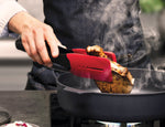 Pinça de cozinha com pontas de silicone com bloqueio inteligente - Resistente ao calor