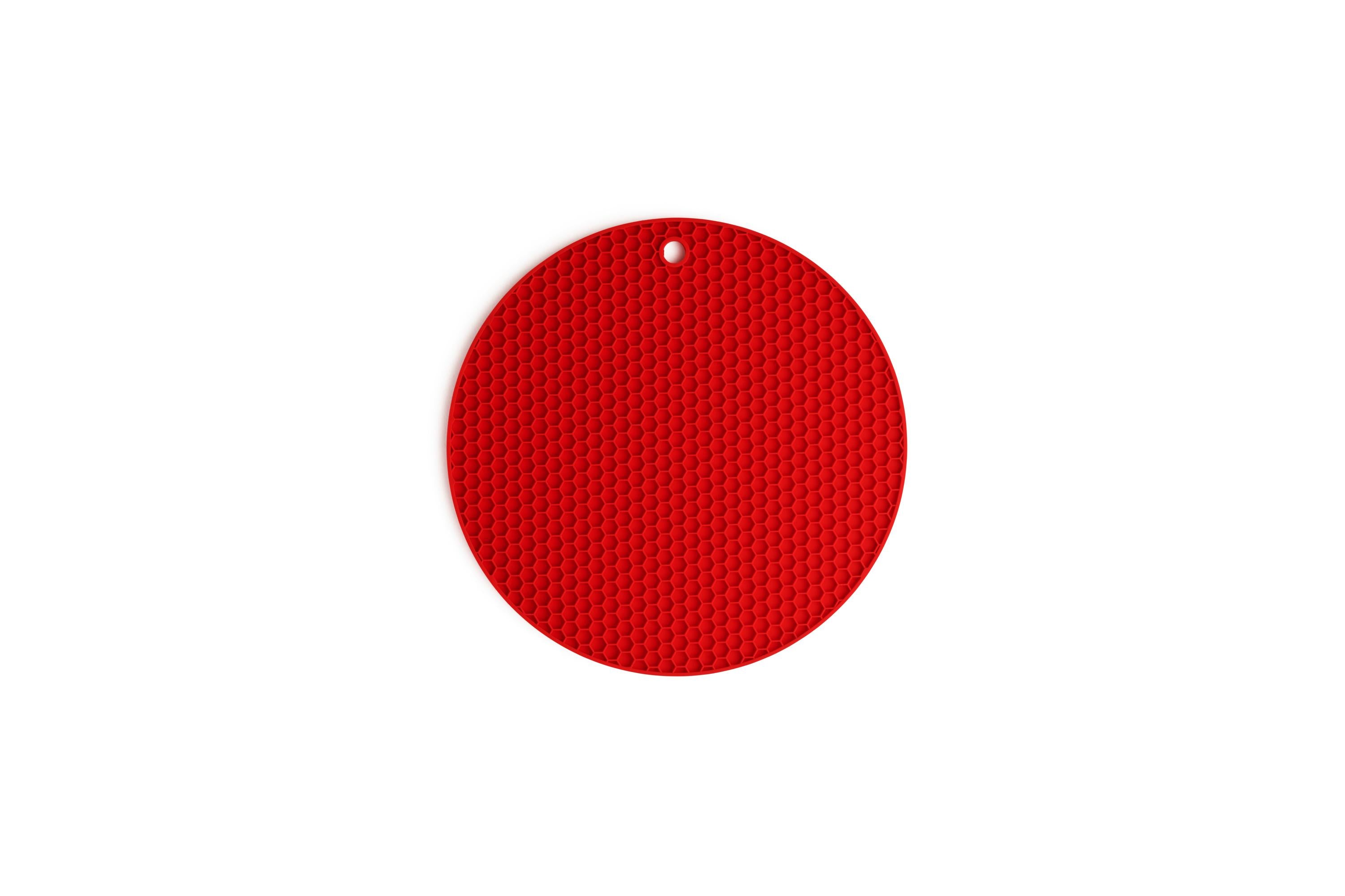 Base para copos de silicone com estrutura em favo de mel, redonda