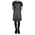 Gray Leather Barbecue Apron with Suspenders