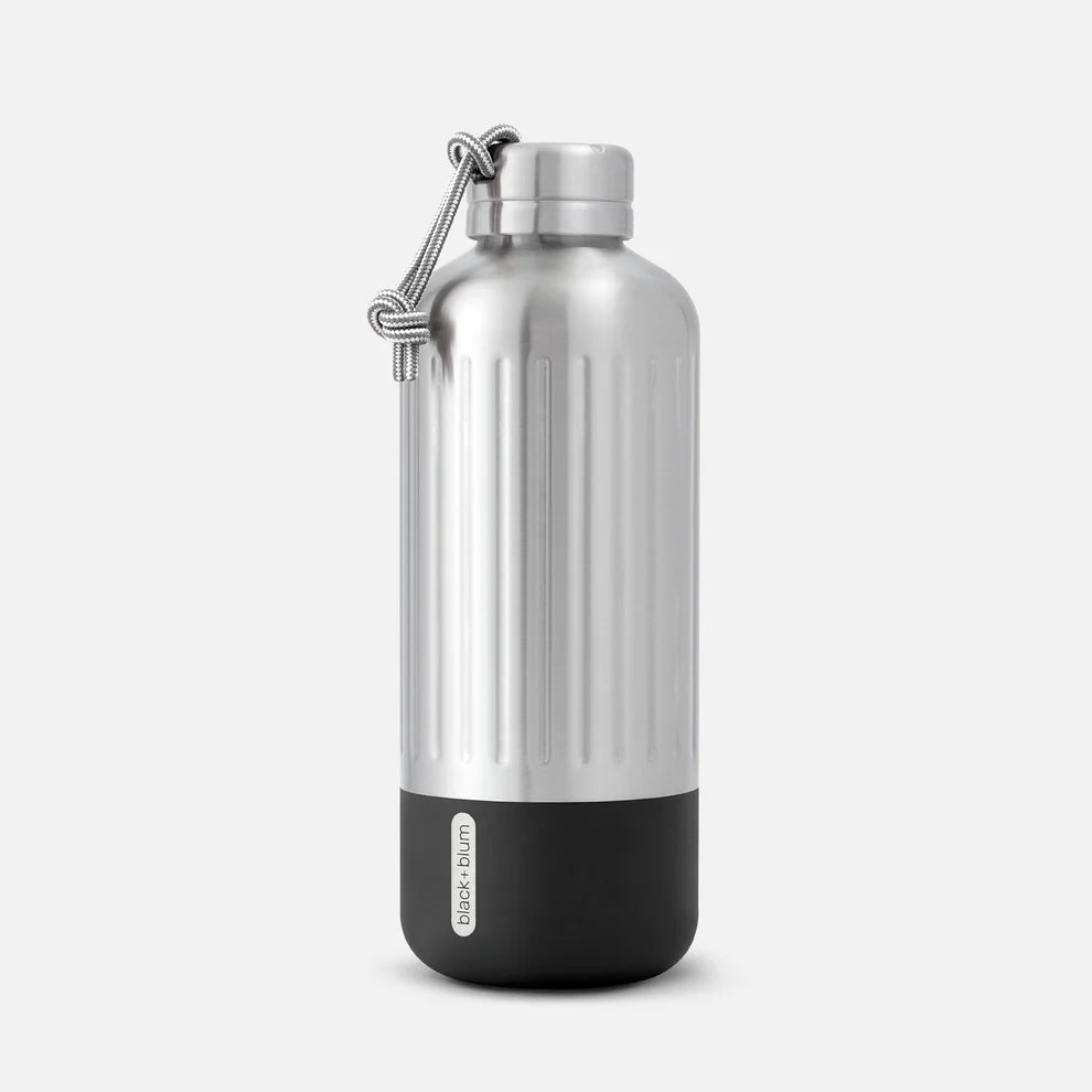 Explorer Large Stainless Steel Thermal Bottle - Black+Blum Black Edition