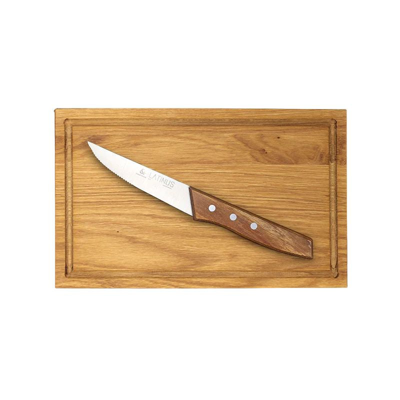 Conjunto de faca e tábua para churrasco