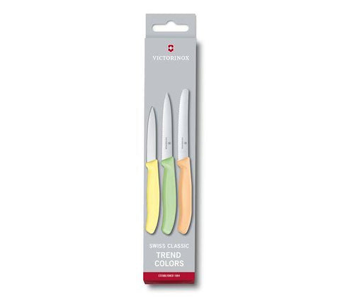 Juego de cuchillos pelacables Swiss Classic Trend Colors, 3 piezas