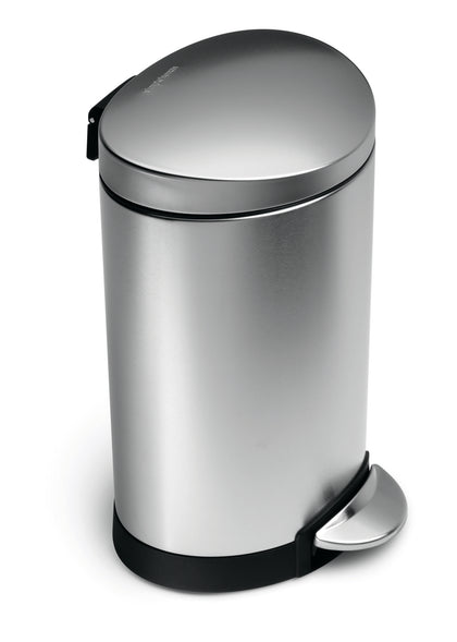 Semi Round Metallic Pedal Bucket - 6 Liters