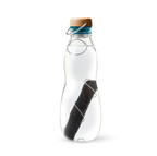 Glass Bottle with Blue Lid and Charcoal Filter 650ml Black+Blum