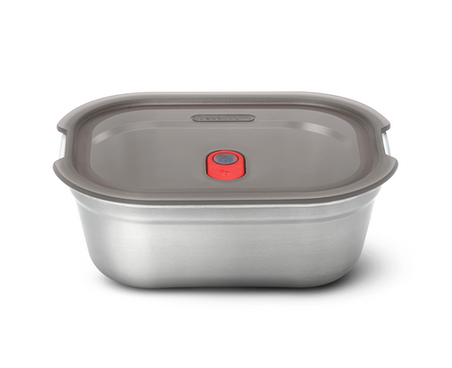 1.2L Steel Food Box/Lunch Box Gray/Red Black+Blum