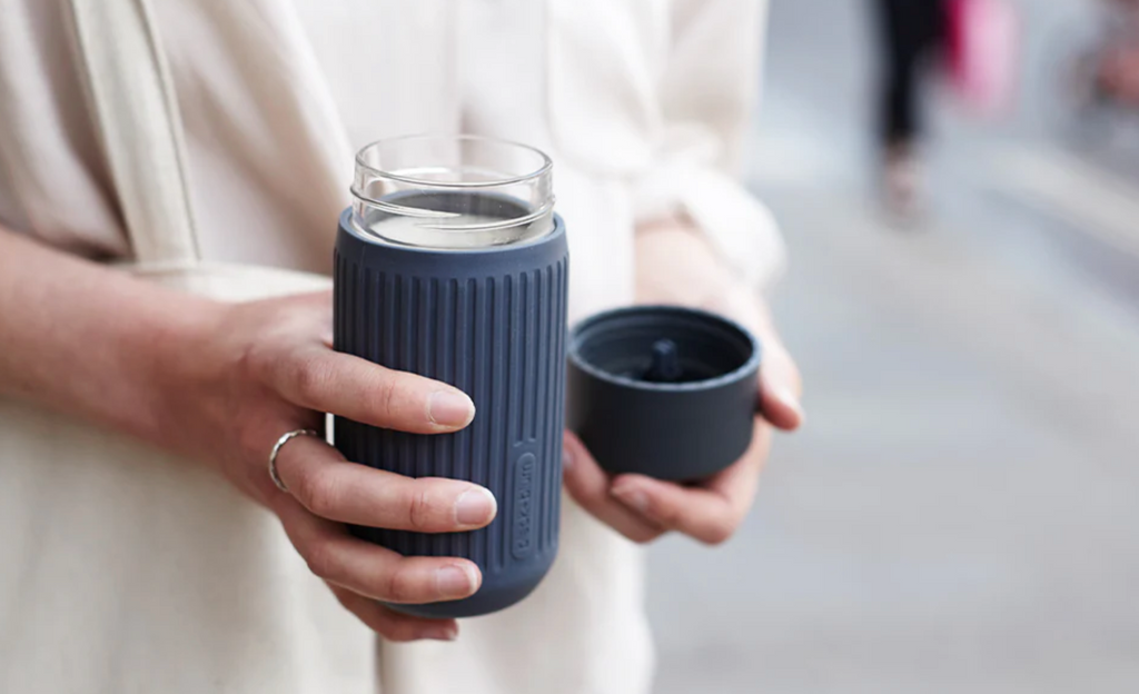 Black+Blum Gray Glass Travel Cup