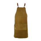 C&amp;L Mustard Brown Apron with Straps - Genuine Leather 