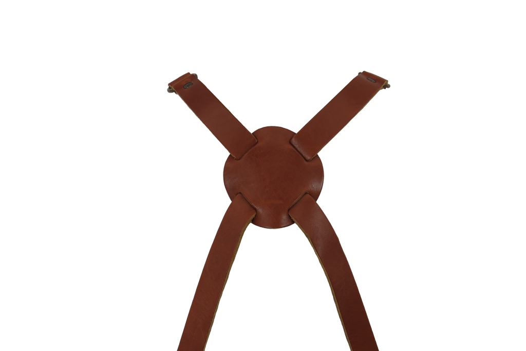 C&amp;L Mustard Brown Apron with Straps - Genuine Leather 