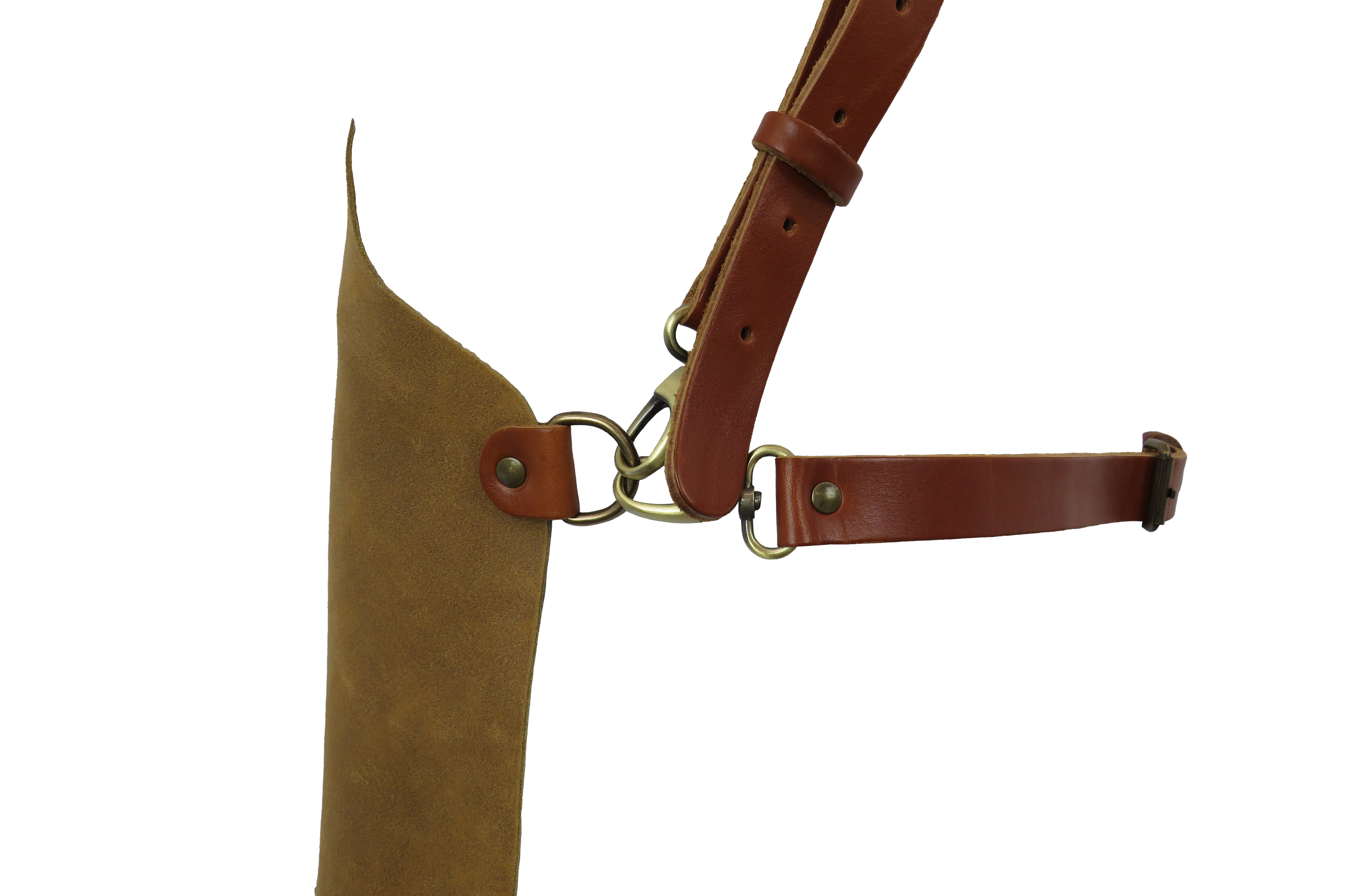 C&amp;L Mustard Brown Apron with Straps - Genuine Leather 