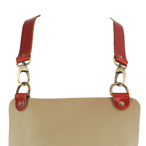 Avental Castanho Claro C&L com Alças - Pele Genuína