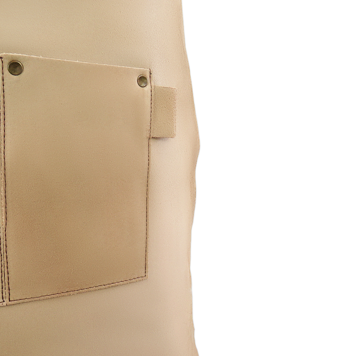 C&amp;L Light Brown Apron with Straps - Genuine Leather 