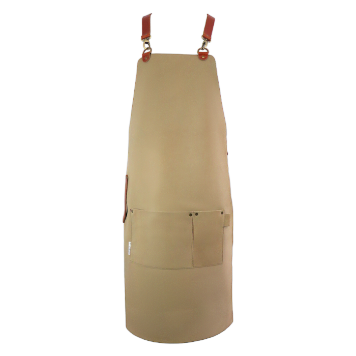 C&amp;L Light Brown Apron with Straps - Genuine Leather 