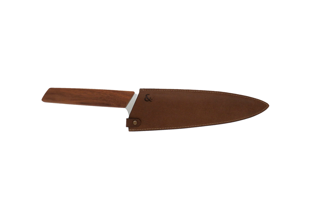 Manga para Faca de Chef em Pele Castanha 20cm