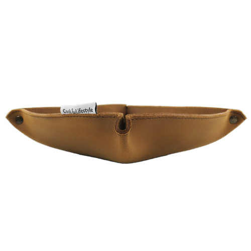 C&amp;L Mustard Brown Bread Basket - Genuine Leather 