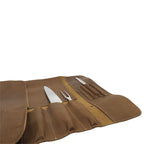 Bolsa de 7 cuchillos de cuero camel