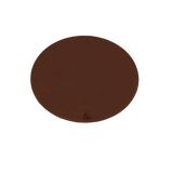 6 bases de copa redondas de piel sintética marrón