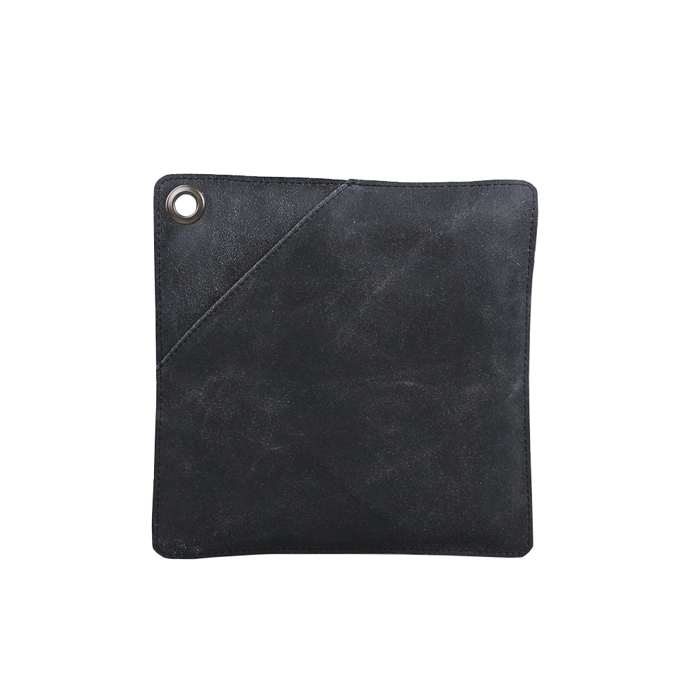 Pega de Panela de Couro / Pele Vintage Preto