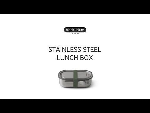 Large Sandwich Box/Bento Box Stainless Steel 1L Black+Blum Black Edition